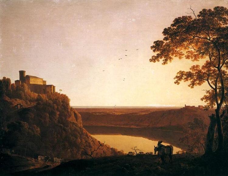 Joseph wright of derby Lake Nemi at Sunset Germany oil painting art